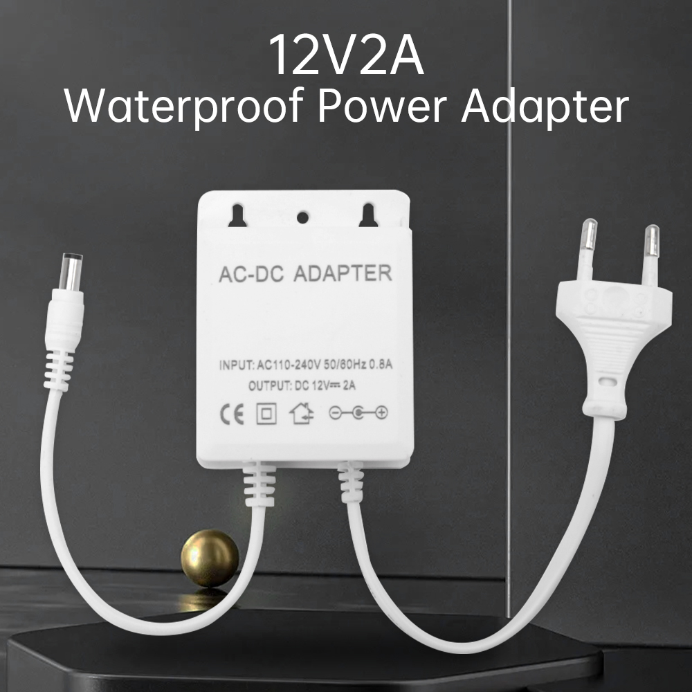 Outdoor Power Wire - DC12V 2A EU Plug Adapter Security