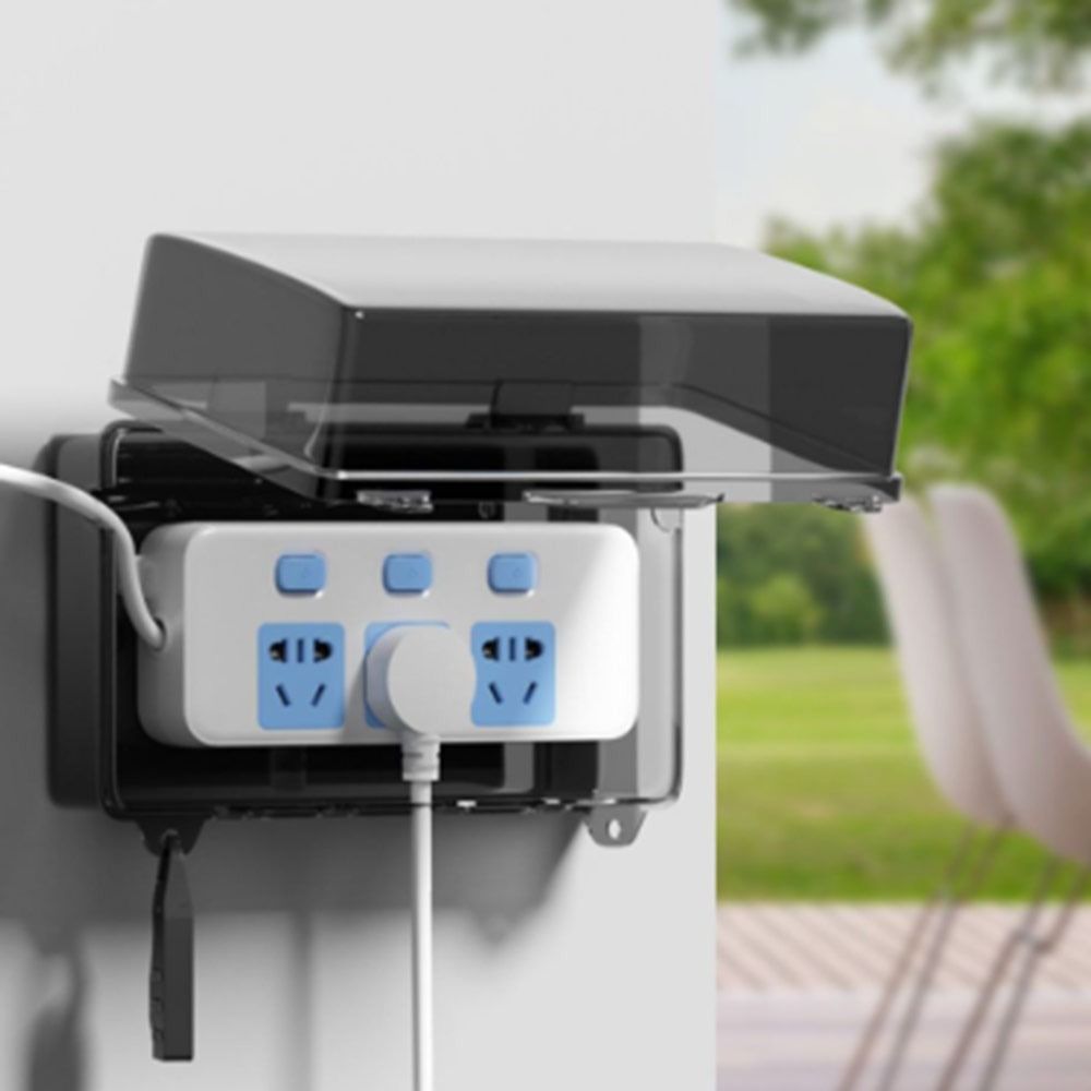 Outdoor Power Strip - Durable Plastic Plug Box Waterproof Weatherproof