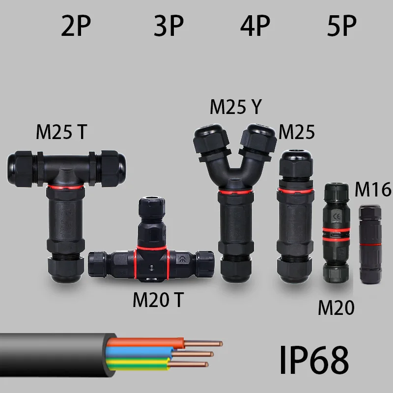 Outdoor Power Wire - Electrical Waterproof Terminal Cable Connector IP68
