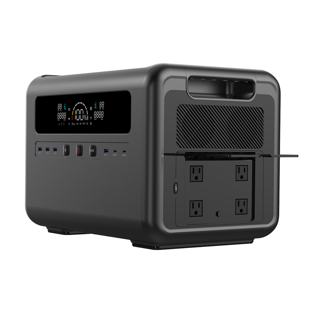 Outdoor Power Station - 2400W Solar Power Generator, Large Capacity