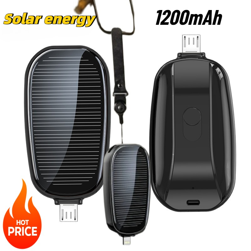 Xiaomi Outdoor Power Supply - 1200mAh Solar Mini Power Bank Keychain