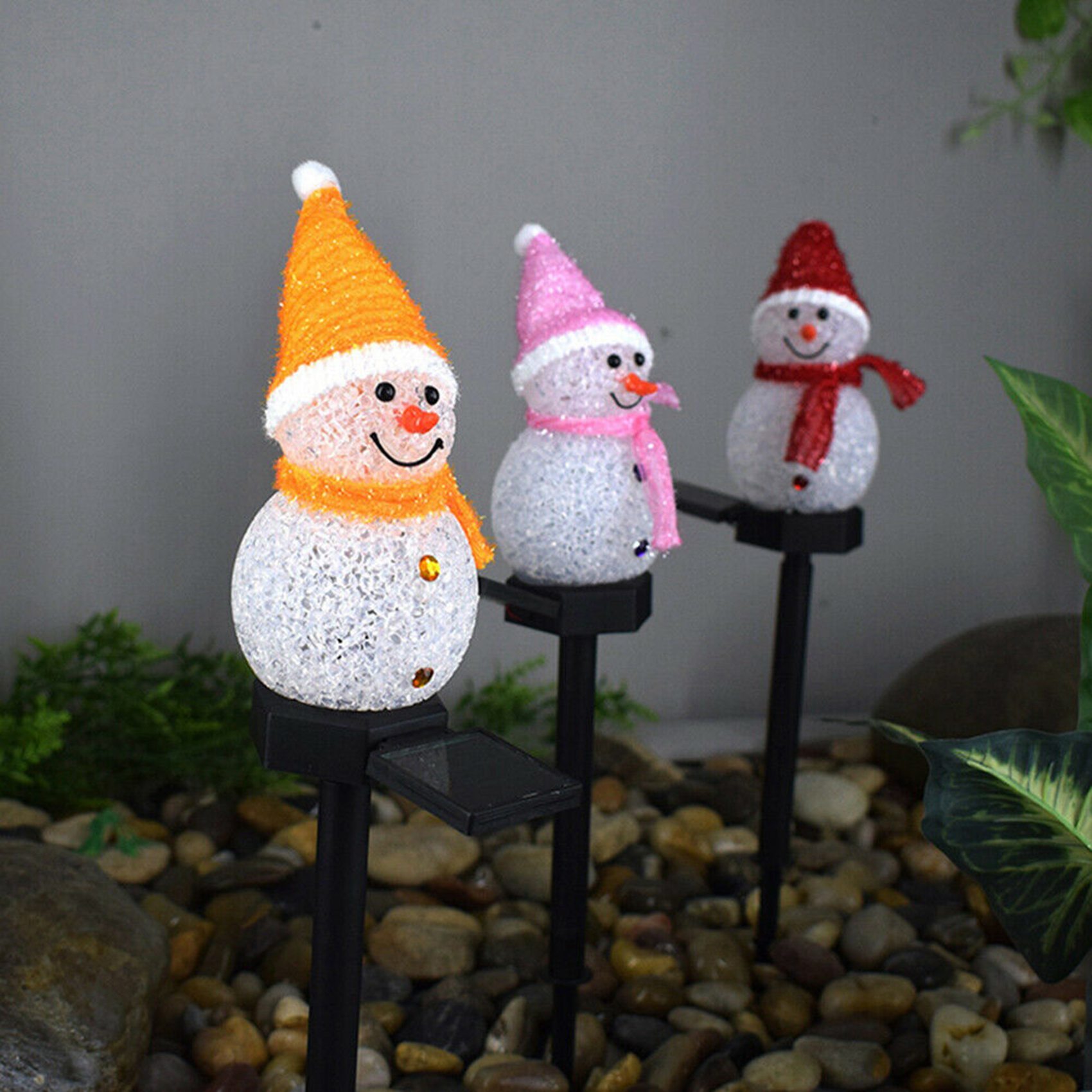 Outdoor Solar Power Xmas Lights - A72P Snowman Solar Lights Christmas Solar