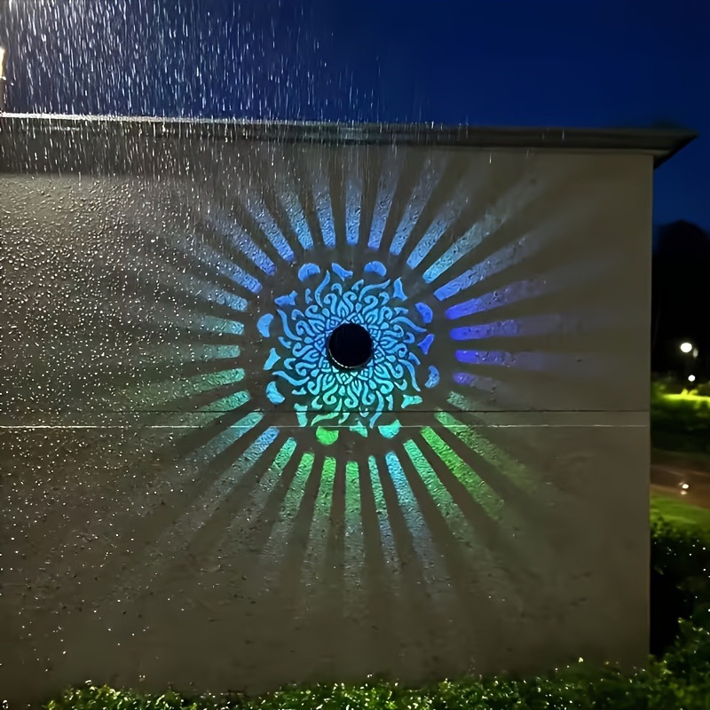 Outdoor Power Outlet Solar - Solar LED Wall Light Mandala Projection