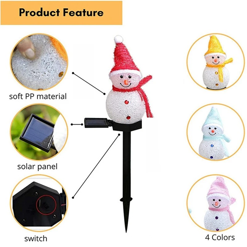 2 LED Snowman Solar Garden Lig - Outdoor Solar Power Xmas Lights recension och pris