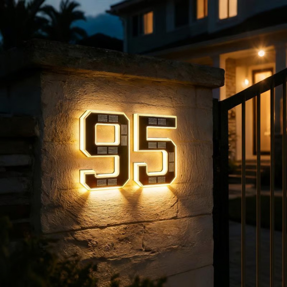 New Solar Address Sign LED Hou - Outdoor Power Outlet Solar recension och pris
