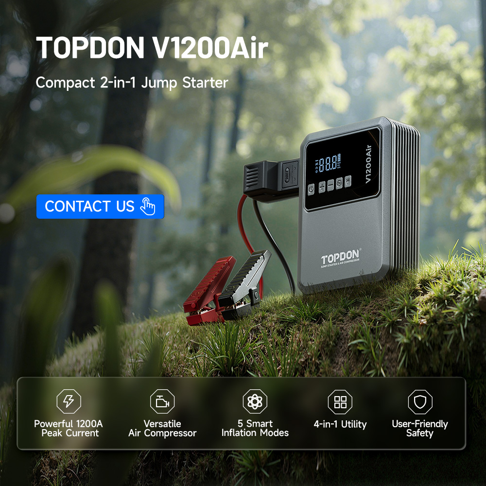 TOPDON V1200 Air 12V Jump Star - Air Compressor Portable recension och pris