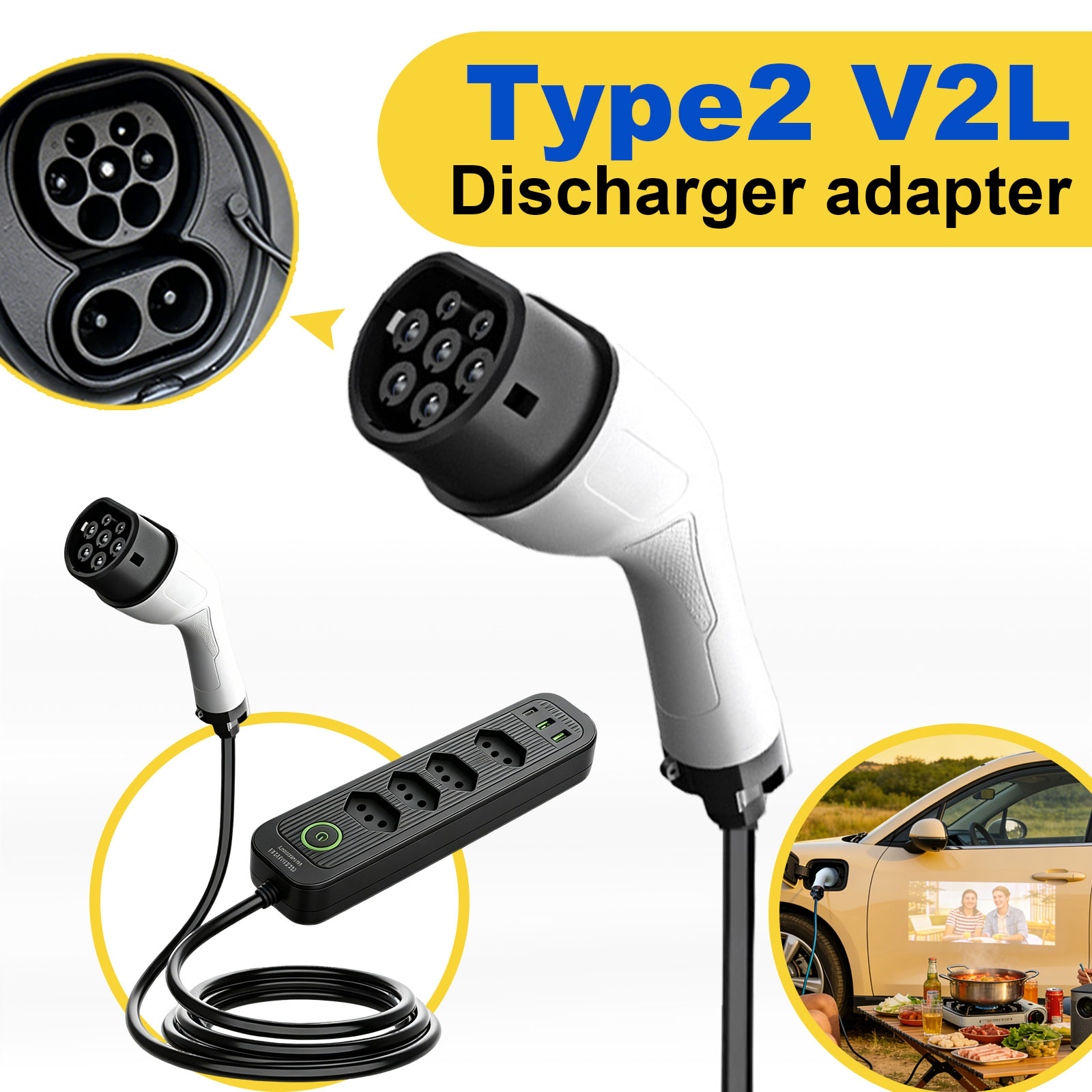 Type2 V2L Discharge Adapter 16 - Outdoor Power Station recension och pris