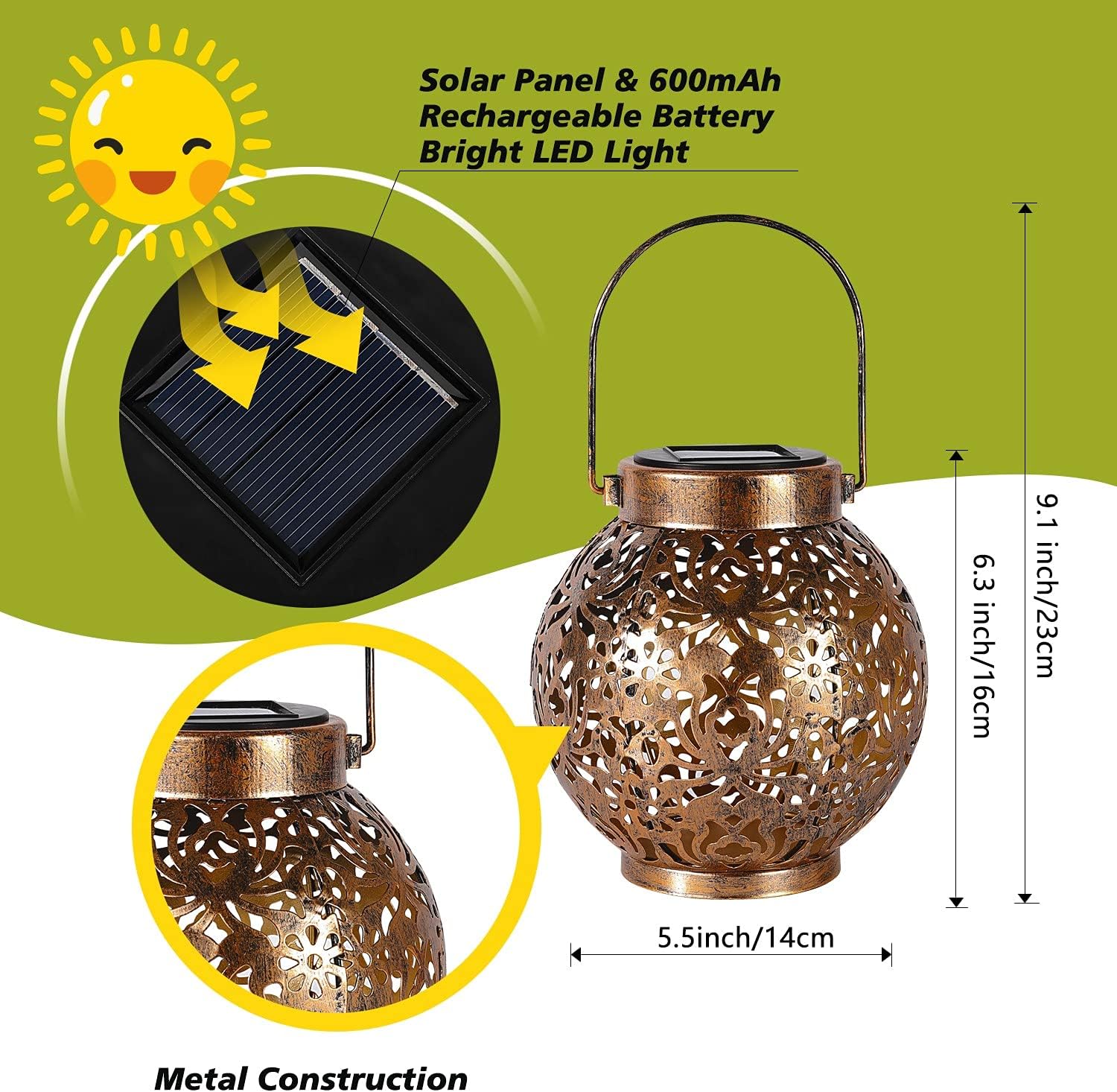 1-6PCS Moroccan Solar Lanterns - Outdoor Power Outlet Solar recension och pris