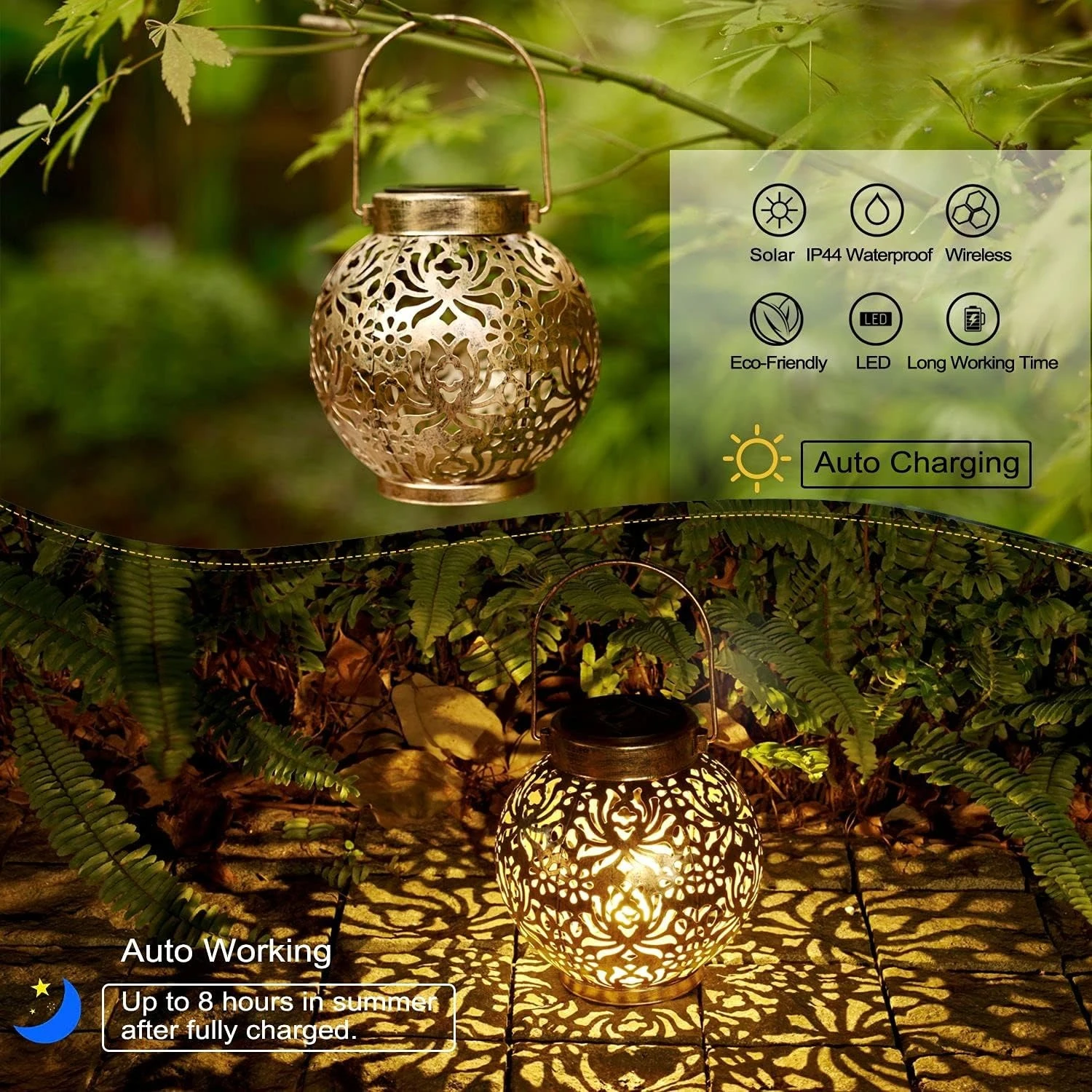 1-6PCS Moroccan Solar Lanterns - Outdoor Power Outlet Solar recension och pris
