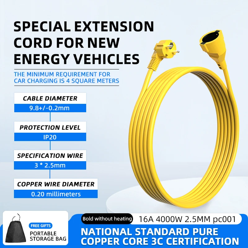 16A EU Schuko Extension Cord 4 - Outdoor Use Power Strip recension och pris