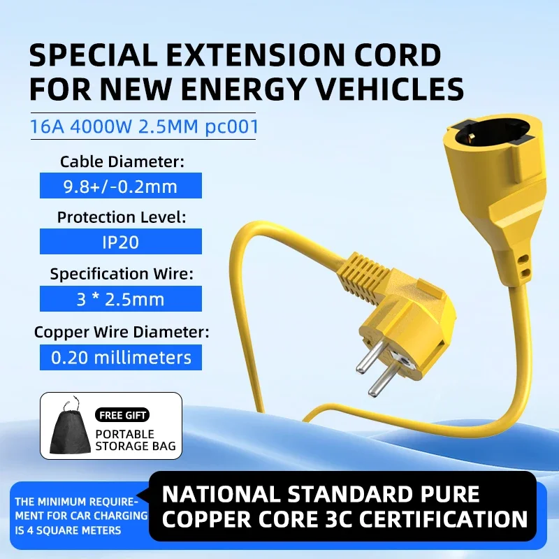 16A EU Schuko Extension Cord 4 - Outdoor Use Power Strip recension och pris