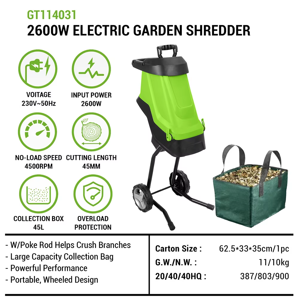 Electric Garden Chipper Tree B - Garden Shredder Chipper recension och pris